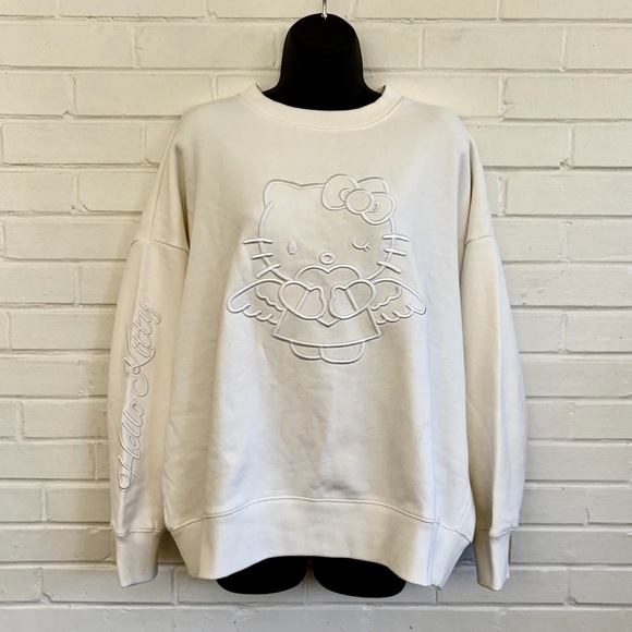 Forever 21 Angel HELLO KITTY Embroidered Pullover, Adult Small NWOT 🐱🪽 - Picture 4 of 7